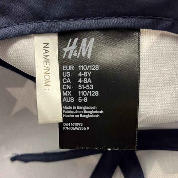 H&M Baseball Cap Kids Curved Bill 5 Panel Dark Blue White Stars 4-8 Youth Size - Picture 3 of 10